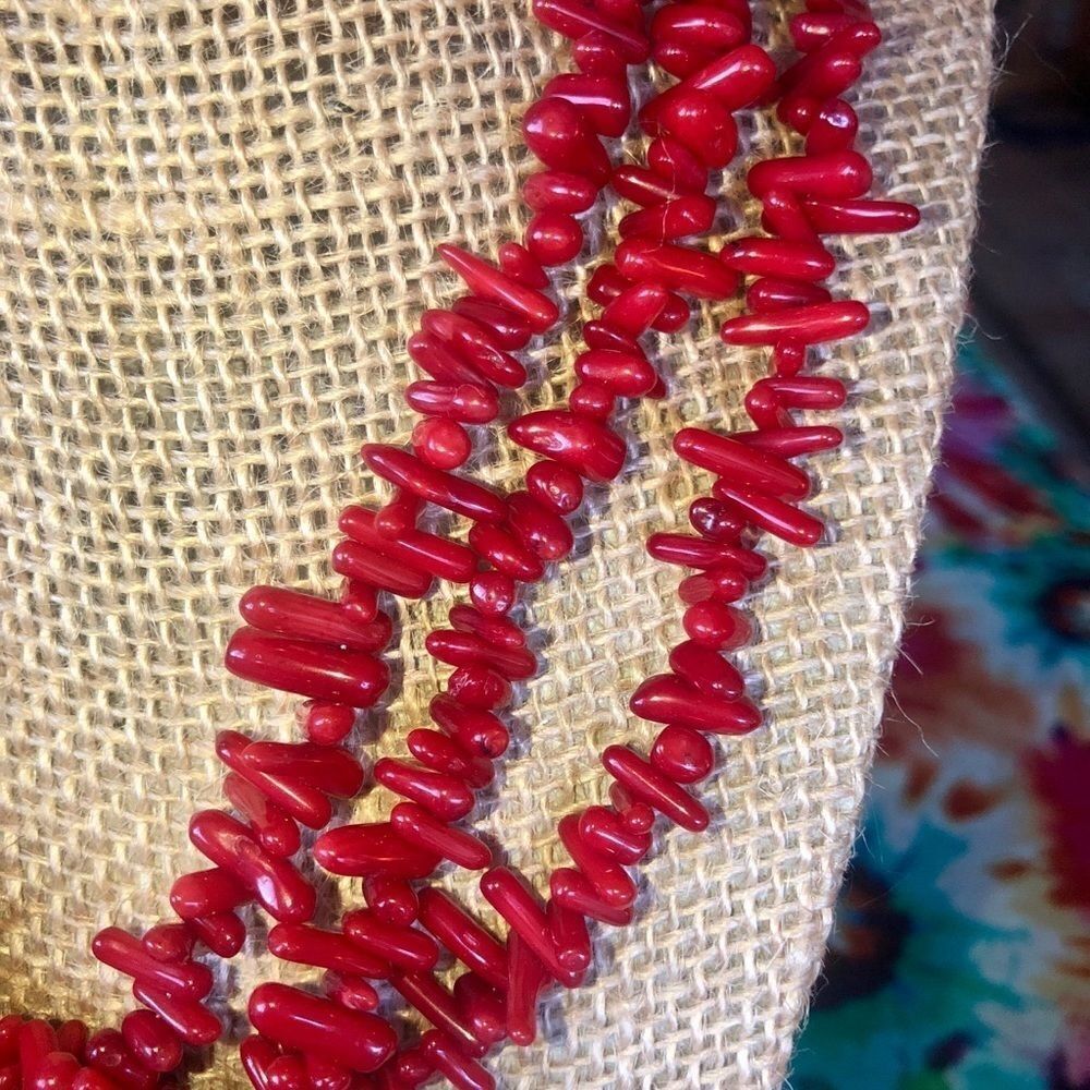 Artisan Handcrafted Authentic Red Branch Coral Multi Strand Necklace & Bracelet - Picture 9 of 12